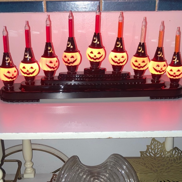 Christopher Radko Shiny Brite Electric Pumpkin Candolier - Picture 1 of 12